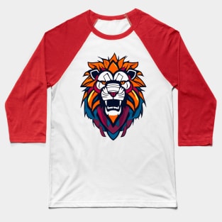 Fierce Leo Lion - Graphic Design Baseball T-Shirt